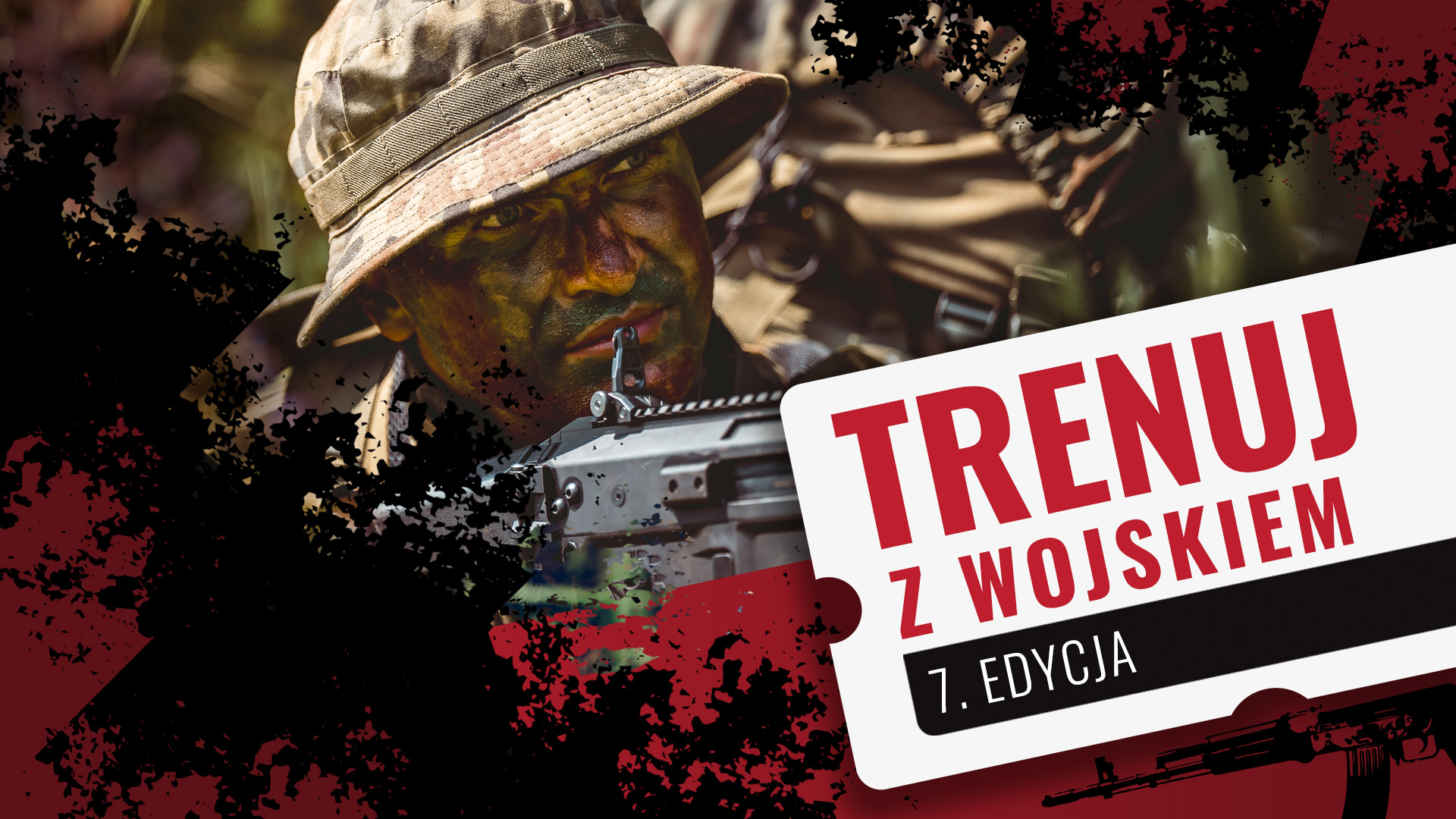 plakat zachęcający do uczestniczctwa w szkoleniu "Trenuj z wojskiem 7"