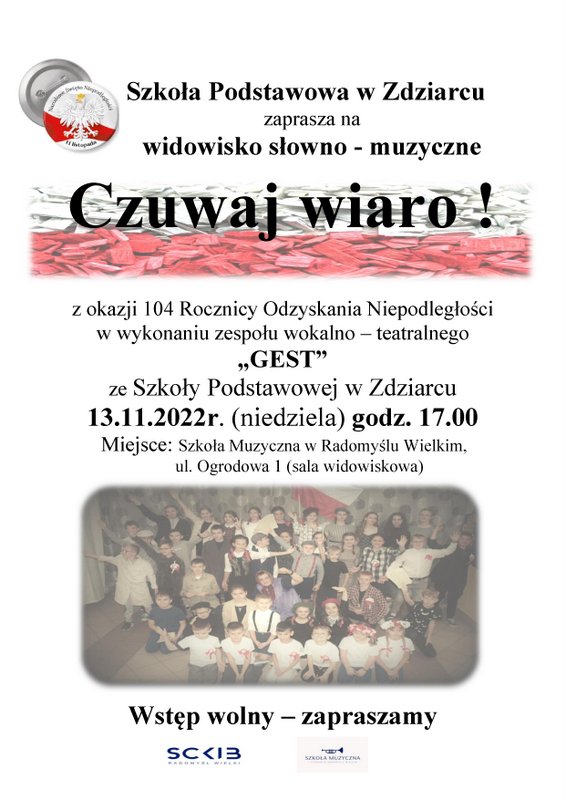 Plakat widowiska Czuwaj wiaro!