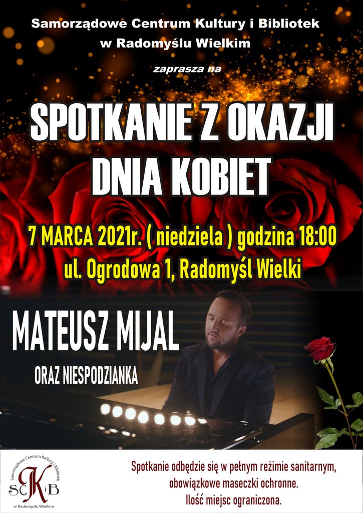 Plakat: spotkanie z okazji Dnia Kobiet