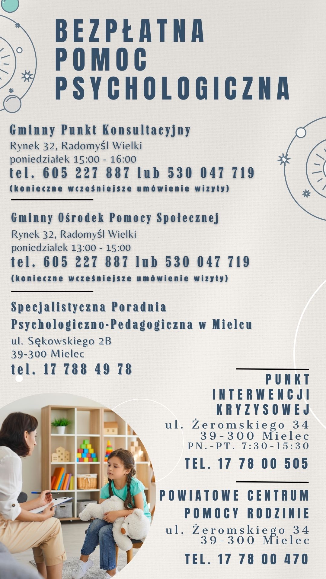 Informacja na temat bezpłatnej pomocy psychologicznej