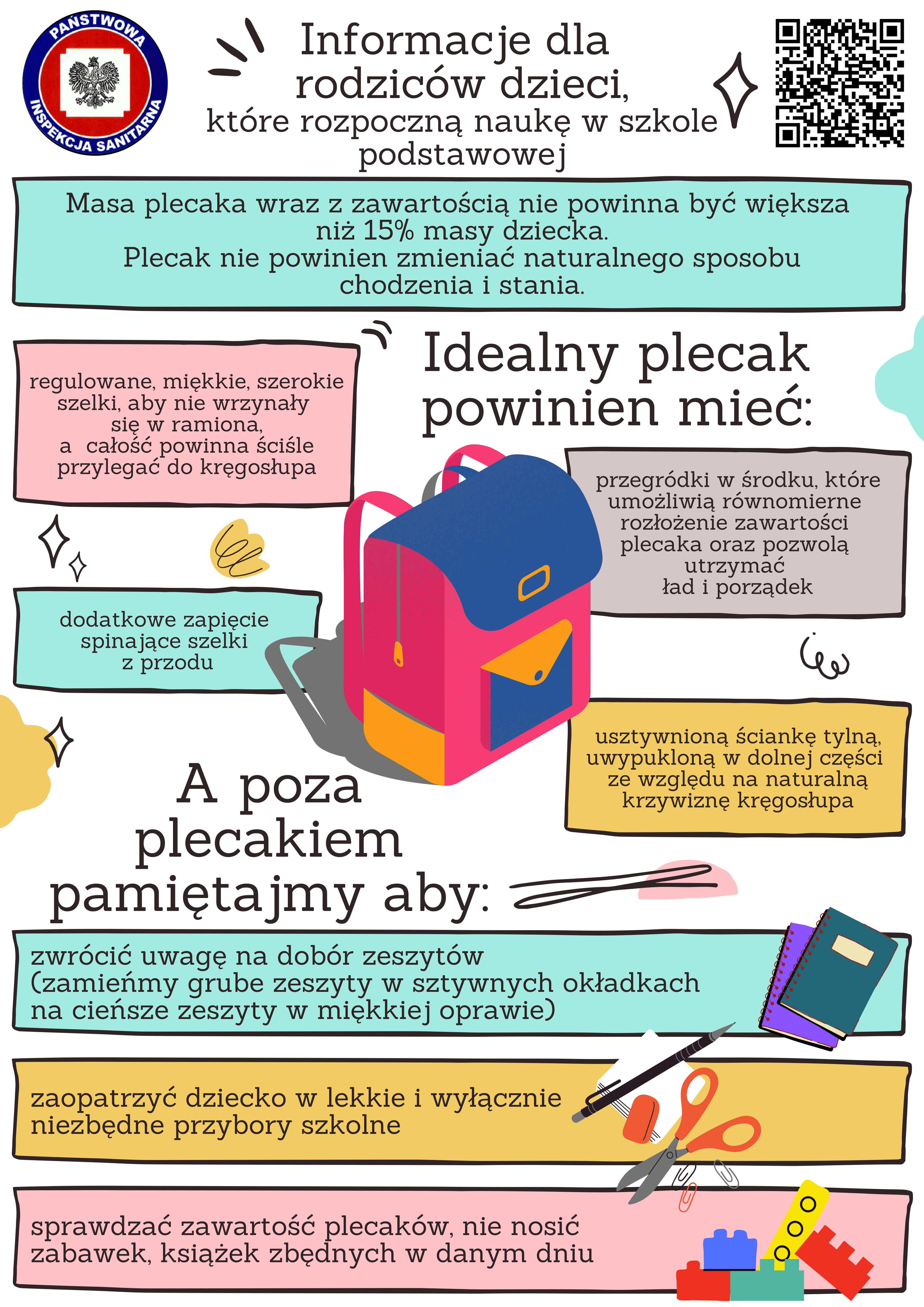 informacja dla rodziców dzieci które rozpoczynają nauke w szkole podstawowej